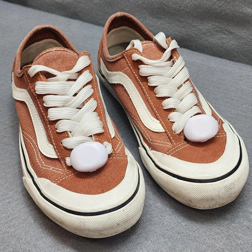 Vans Old Skool Platform Sneakers Orange‎ Suede Canvas Low Top Shoes M 4.5 W 6